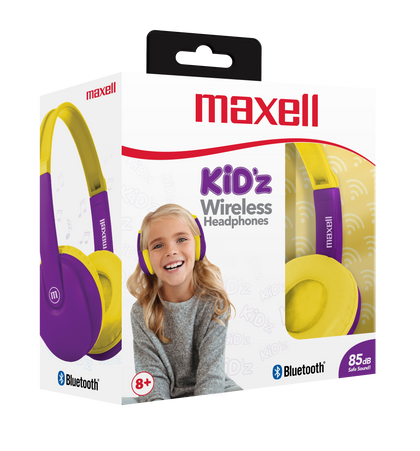 MAXELL AUDÍFONOS KIDZ PLEGABLE CON MICRÓFONO BLUETOOTH - MORADO/AMARILLO