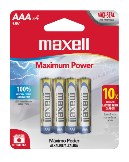 MAXELL BATERIA ALCALINA AAA - 4 PACK