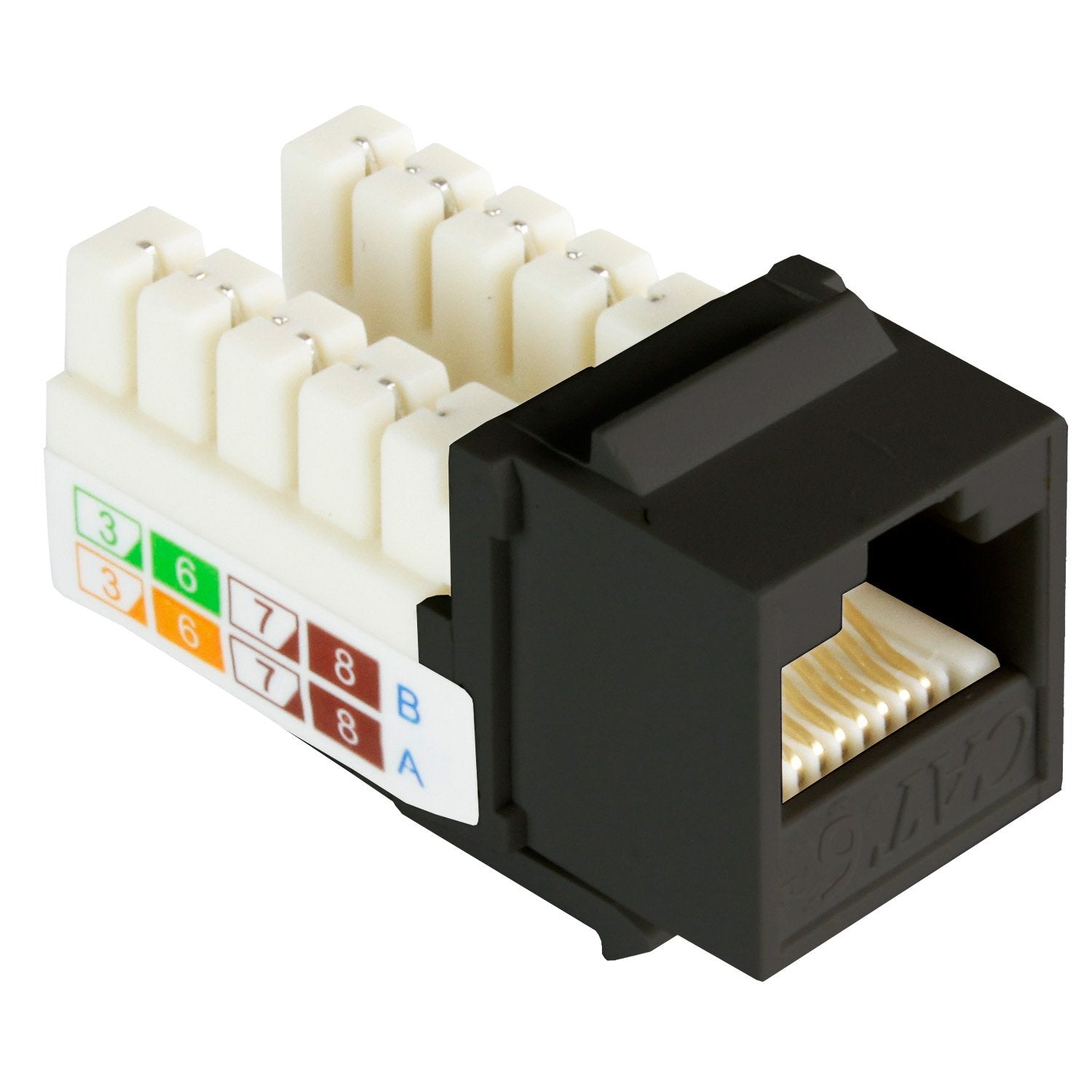 Conectores RJ45 para Cat 6 Cables Ethernet hembra Keystone Jack Adaptador  de pared sin herramientas de 180 grados Conector Ethernet Punch Down