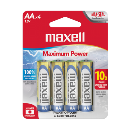 MAXELL BATERIA ALCALINA AA - 4 PACK
