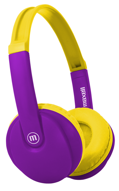 MAXELL AUDÍFONOS KIDZ PLEGABLE CON MICRÓFONO BLUETOOTH - MORADO/AMARILLO