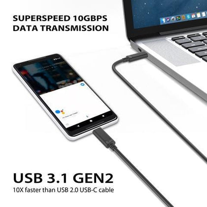 iLuv USB 3.1 Type-C Charge & Sync Cable (6', Black) - Tech2Go