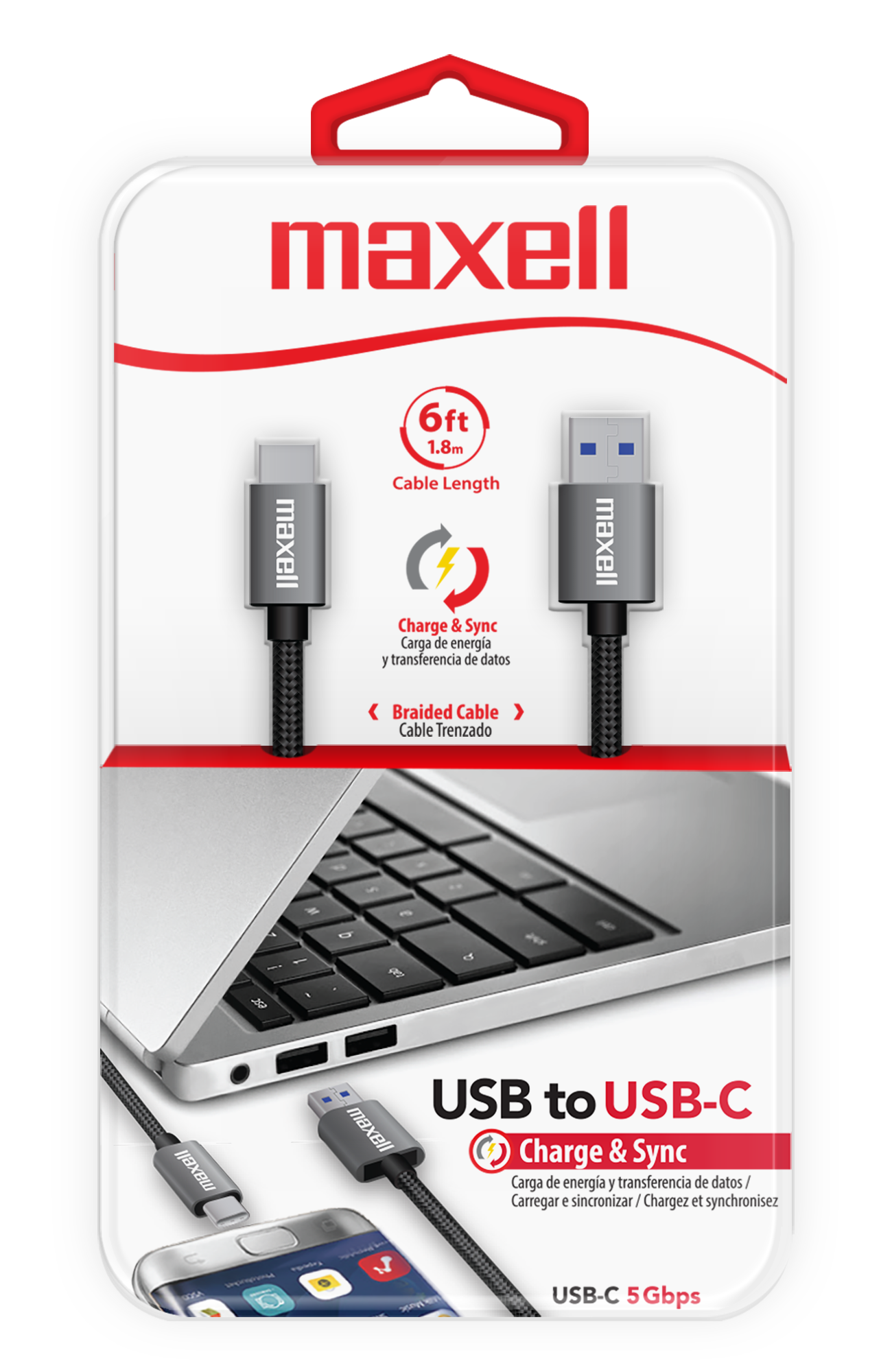 MAXELL CABLE USB-A A USB-C - 6 PIES